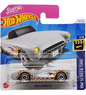 Hot Wheels - 1956 Corvette - Hw Screen Time 3/10 - Htb37 - Short Card - Barbie The Movie - Mattel 20 (Çok Renkli)