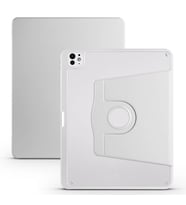 Apple iPad Pro 13 2025 M5 Uyumlu Kılıf Zore Termik Kalem Bölmeli Dönebilen Standlı Kılıf (Gri)