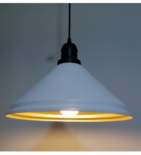 RİOLİGHT RETRO BEYAZ İÇİ GOLD TEKLİ METAL SARKIT ÇAP: 33CM (Siyah)