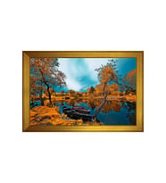 Manzara Temalı Kanvas Tablo 50 x 70 cm Gold Çerçeve