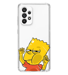 Samsung Galaxy A33 Uyumlu Bart Simpson Desenli Şeffaf Telefon Kılıfı
