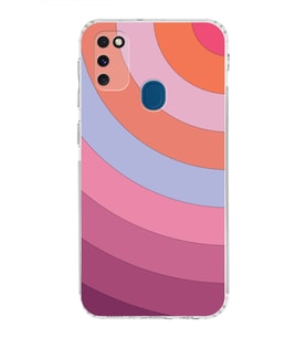 Samsung Galaxy M30s  Kamera Korumalı Kapak Renk Cümbüşü Tasarımlı  Şeffaf  Kılıf