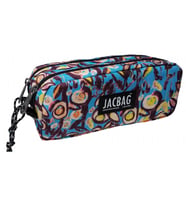 Jacbag Pastel Çiçekli İki Gözlü Okul Kalem Çantası - Kız Çocuk