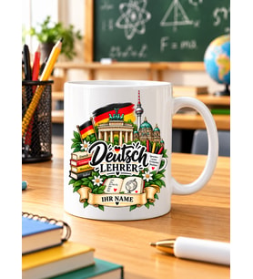 Kişiye Özel Almanca Erkek Öğretmen Kupası Deutsch Lehrer İsimli Öğretmenler Günü Hediyesi