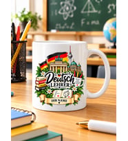 Kişiye Özel Almanca Erkek Öğretmen Kupası Deutsch Lehrer İsimli Öğretmenler Günü Hediyesi