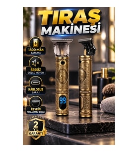 Kablosuz Şarjlı Tıraş Makinesi – 1800 mAh Batarya, Sessiz Güçlü Motor