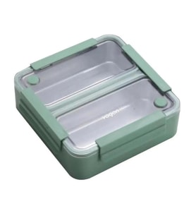 VAGONLİFE PASLANMAZ ÇELİK BÖLMELİ YEMEK KABI 2 BÖLMELİ - LUNCH BOX BL9807-2 1100 ML - YEŞİL