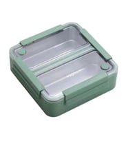 VAGONLİFE PASLANMAZ ÇELİK BÖLMELİ YEMEK KABI 2 BÖLMELİ - LUNCH BOX BL9807-2 1100 ML - YEŞİL