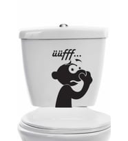 Komik Uff Koku Dekoratif Klozet Banyo Sticker Siyah