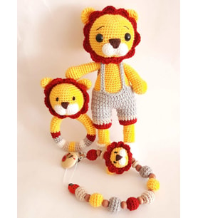 Yeni Doğan Aslan Seti Amigurumi Organik Oyuncak