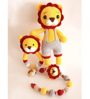 Yeni Doğan Aslan Seti Amigurumi Organik Oyuncak