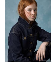 LCW Girls Studio İndigo Uzun Kollu Kız Çocuk Jean Gömlek