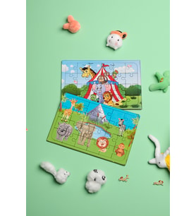 Okul Öncesi Başlangıç Yapboz Sirk Ve Safari Ahşap Puzzle Set