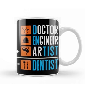 Doctor Engineer Artist Dentist 023 Kupa Bardak Porselen