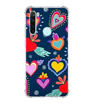 PrintiFy Xiaomi Redmi Note 8 Uyumlu Retro Color 3 Baskılı Şeffaf Köşe Korumalı Antişok Kılıf