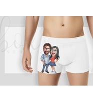BK Gift Kişiye Özel Karikatürlü Eğlenceli Beyaz Erkek Boxer, Yıl Dönümü/ Doğum Günü / Sevgililer Günü Hediyeleri,  Erkek Arkadaş Hediye, Esprili Hediye-16