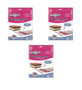 Vindex Vakumlu Giyisi Yastık Yorgan Saklama Torbası Poşeti Hurç - X Large - 55x90 Cm. -2'li 3 Paket