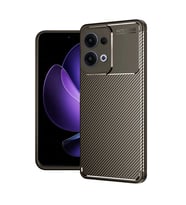 Oppo Reno 13 Pro Kılıf Auto Focus Karbon Kapak - Kahverengi