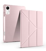 Honor Pad GT Uyumlu Kılıf Zore Tri Folding Kalem Bölmeli Standlı Kılıf (Rose Gold Altın)