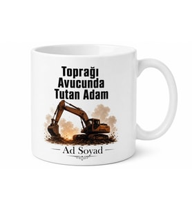Ekskavatör Operatörüne Hafriyat Tozu Yutan Adam Kupa Bardak Hediye