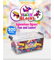 Smile Blocks  Lego 300 Parça Plastik Kutulu Mikro Blok