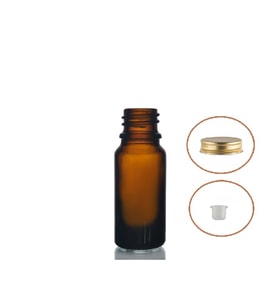 5ml kahverengi şişe metal gold düz kapaklı, 30 adet, cam şişe, esans şişesi, yağ şişesi, kozmetik şişesi