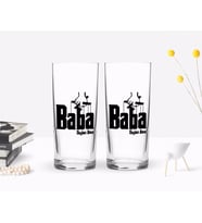 BK Gift Kişiye Özel Renkli Baskılı Godfather Baba Tasarımlı İkili Rakı Bardağı Seti-5 (Beyaz)