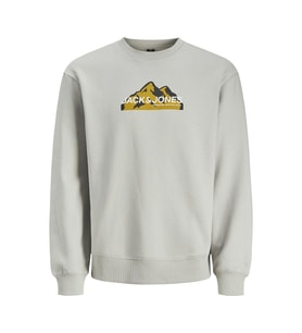 Jack & Jones 12262094 Jcomountain Logo Sweat Crew Neck Gri