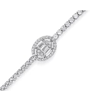 Oval Taşlı Gümüş Bileklik