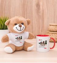 Kişiye Özel Youtube Tasarım Fotoğraflı Peluş Ayı ve Kırmızı Kupa