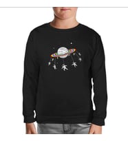 Swing Astronot Siyah Çocuk Sweatshirt