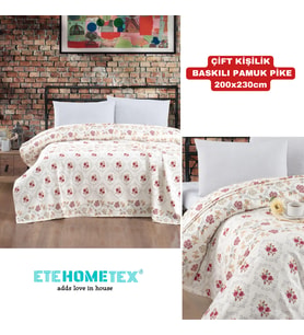 ETEHOMETEX ÇİFT KİŞİLİK BASKILI PAMUK PİKE KANAVİÇE 8696474231841