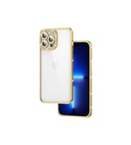 Apple iPhone 12 Pro Uyumlu Kılıf Kamera Korumalı Taşlı Zore Mina Kapak (Gold)