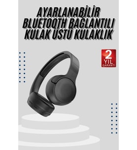 Kablosuz Bluetooth Kulaklık Kulak Üstü Ayarlanabilir Uzun Ömürlü