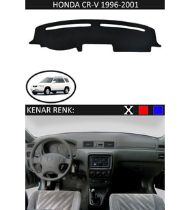 Honda Cr-v 1996-2001 Için Uygun Torpido Koruma Halısı Siyah Kenar Renk Siyah