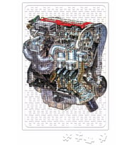 Red Top Opel Engine Puzzle 240 Parça Yapboz