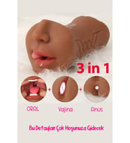 Do it Love - 3 Boyutlu Yüz Mastürbatör - 3 Fonksiyon - Realistik -  Gerçek Haz - Bronz (STD)