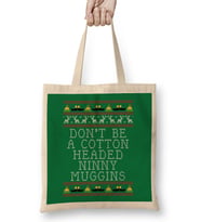 Ninny Muggins Elf Quote Christmas Knit Bez Çanta Uzun Saplı