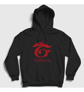 Presmono Unisex Siyah Logo Garena Free Fire Kapüşonlu Sweatshirt 233652tt