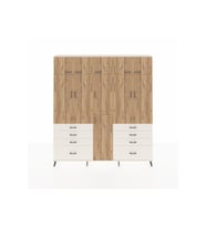 Arges Dolap 8 Raflı 8 Çekmeceli 3 Askılı 220x30x243 Aytaşı-Çam/Aytaşı