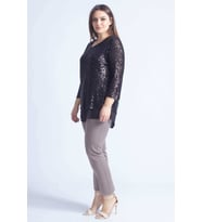 28034 Payet Büyük Beden Bluz Siyah