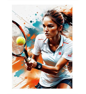 Tenis Oynayan Kadın Hediyelik Mdf Tablo