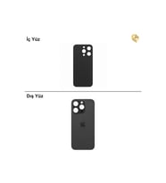 iphone 14 pro iPhone 14 Pro Siyah Renk Arka Kapak Arka Cam Batarya Kapağı Lazer Kesim Kapak Pil Kapağı