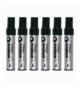 Siyah Permanent Markör Marker Kesik Uçlu Koli Kalemi Siyah 10 mm Mr-6010 6 Adet