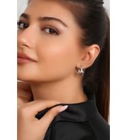 Kadın 925 Ayar Gümüş Zirkon Taşlı Küpe (Rodyum)
