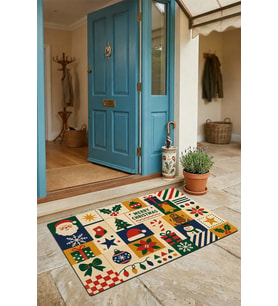Valerine Life Kapı Önü Paspası 45x70cm iç Dış Mekan Yeni Yıl Ürünleri Noel Süsleri Yılbaşı Işıltısı