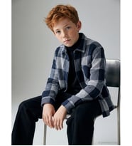 LCW Kids Lacivert Ekose Erkek Çocuk Oduncu Gömlek