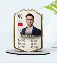 BK Gift Kişiye Özel Ahşap Biblo Futbolcu Kartı-11