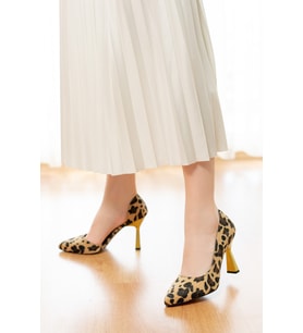 Scarlet Leopar (8cm) Topuk  Boyu Günlük Kullanım Stiletto