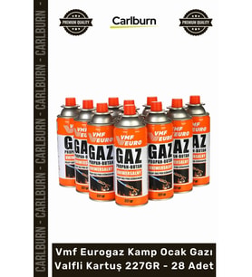 #OcakGazı Pürmüz Uyumlu Bütan Propan Vmf Eurogaz Kamp Ocak Gazı Valfli Kartuş 227GR 28 Adet